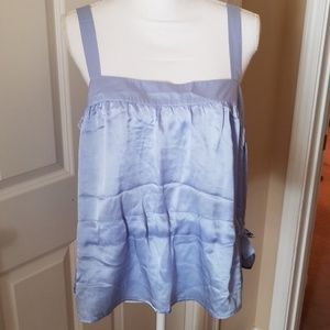 100% silk baby blue tank